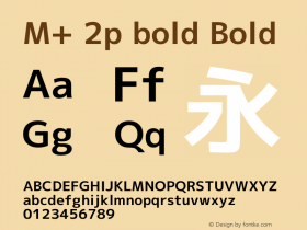 M+ 2p bold Bold Version 1.055 Font Sample