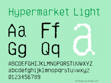 Hypermarket Light Version 2.000 Font Sample