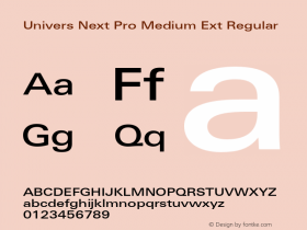 Univers Next Pro Medium Ext Regular Version 1.00 Font Sample