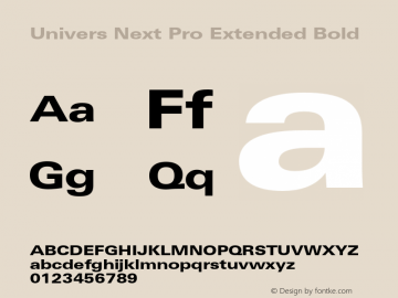 Univers Next Pro Extended Bold Version 1.00图片样张