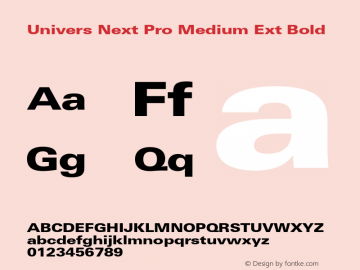 Univers Next Pro Medium Ext Bold Version 1.00图片样张