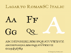 Lagarto RomanSC Italic XPDF Font Sample