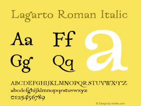 Lagarto Roman Italic XPDF Font Sample