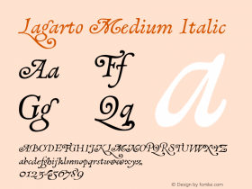 Lagarto Medium Italic XPDF Font Sample