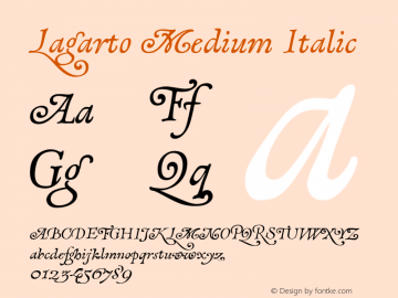 Lagarto Medium Italic XPDF图片样张