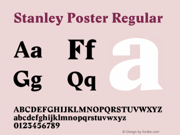 Stanley Poster Regular Version 1.000 Font Sample