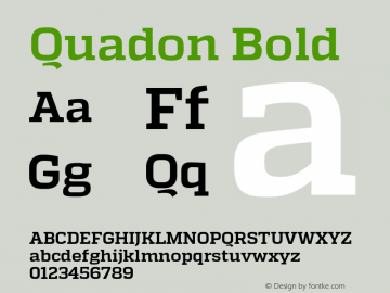 Quadon Bold Version 1.001;PS 001.001;hotconv 1.0.70;makeotf.lib2.5.58329 Font Sample