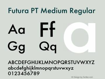 Futura PT Medium Regular Version 1.007图片样张