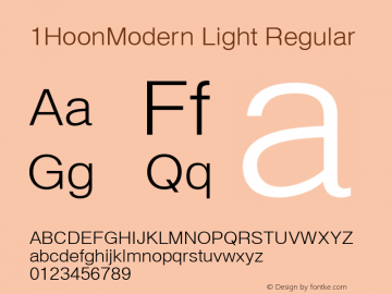 1HoonModern Light Regular Version 1.1图片样张