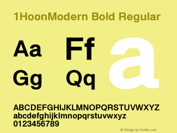 1HoonModern Bold Regular Version 1.1 Font Sample