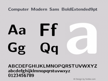 Computer Modern Sans BoldExtended9pt Version 001.001图片样张