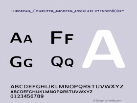 European Computer Modern RegularExtended800pt Version 001.001 Font Sample