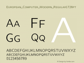 European Computer Modern Regular1728pt Version 001.001 Font Sample