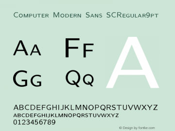 Computer Modern Sans SCRegular9pt Version 001.001 Font Sample