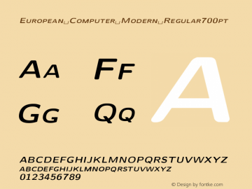 European Computer Modern Regular700pt Version 001.001 Font Sample