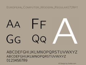 European Computer Modern Regular1728pt Version 001.001 Font Sample