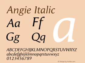 Angie Italic Version 001.000图片样张