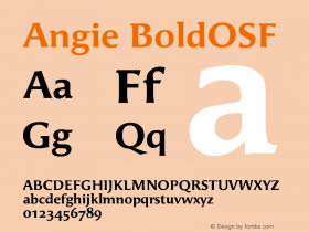 Angie BoldOSF Version 001.000 Font Sample