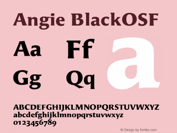 Angie BlackOSF Version 001.000 Font Sample