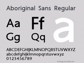 Aboriginal Sans Regular Version 9.602图片样张