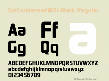 SolCondensedW01-Black Regular Version 1.00 Font Sample
