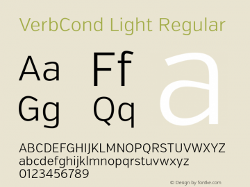 VerbCond Light Regular Version 1.000图片样张