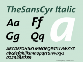 TheSansCyr Italic 001.006图片样张