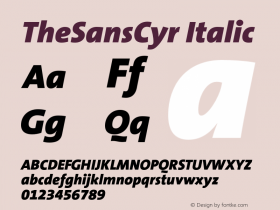 TheSansCyr Italic 001.006图片样张