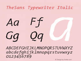 TheSans Typewriter Italic 001.000 Font Sample