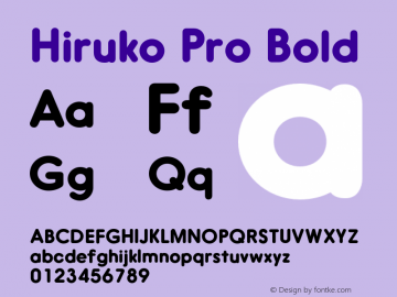 Hiruko Pro Bold Version 1.001 Font Sample
