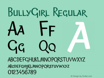 BullyGirl Regular Unknown Font Sample