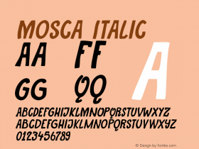 Mosca Italic Version 1.000 Font Sample