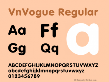 VnVogue Regular Macromedia Fontographer 4.1 10/24/97 Font Sample