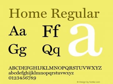 Home Regular 4.0 Font Sample