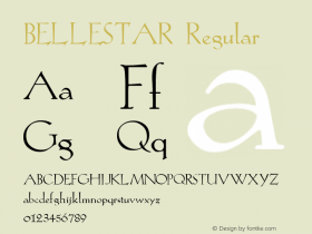 BELLESTAR Regular Unknown Font Sample