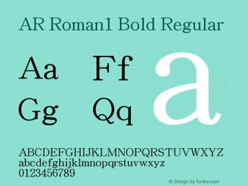 AR Roman1 Bold Regular Version 2.10图片样张