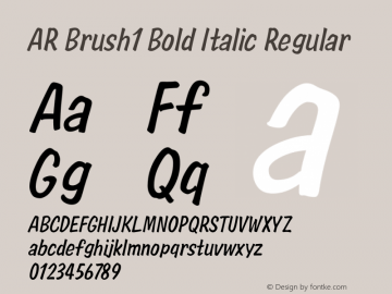 AR Brush1 Bold Italic Regular Version 2.10图片样张