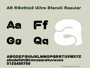 AR RGothic2 Ultra Stencil Regular Version 2.10图片样张