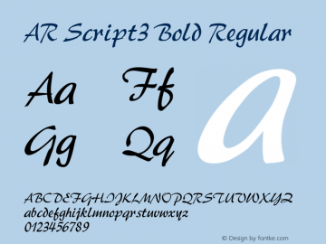 AR Script3 Bold Regular Version 2.10图片样张