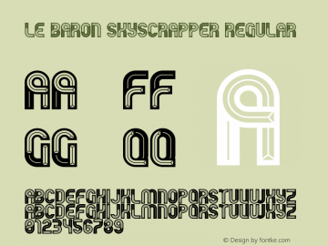 Le Baron Skyscrapper Regular Version 1.000 2012 initial release Font Sample