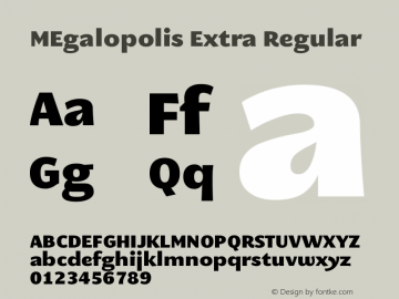 MEgalopolis Extra Regular Version 1.000 Font Sample