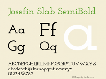 Josefin Slab SemiBold Version 1.0 Font Sample