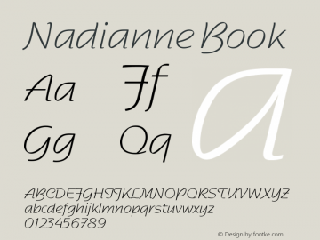 Nadianne Book Version 001.000 Font Sample