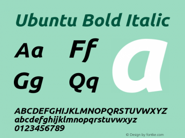 Ubuntu Bold Italic Version 0.80图片样张