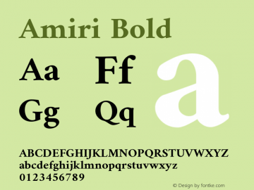 Amiri Bold Version 000.106 Font Sample