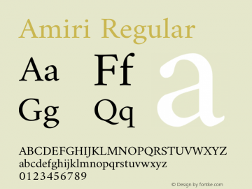 Amiri Regular Version 000.106 Font Sample