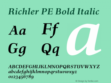 Richler PE Bold Italic Version 2.000图片样张