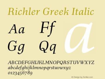 Richler Greek Italic Version 2.000图片样张