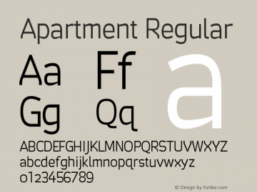 Apartment Regular Version 001.000 Font Sample