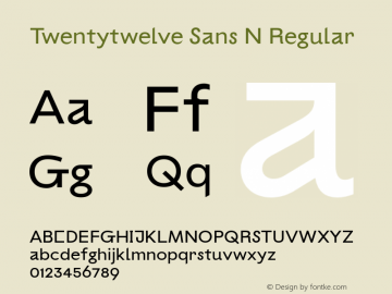 Twentytwelve Sans N Regular Unknown图片样张